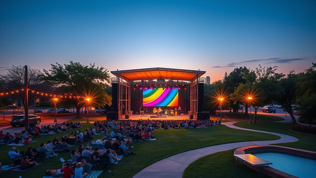 vibrant outdoor concert venue
