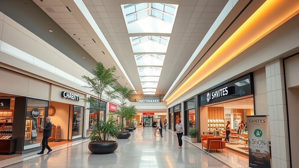 vibrant shopping and dining