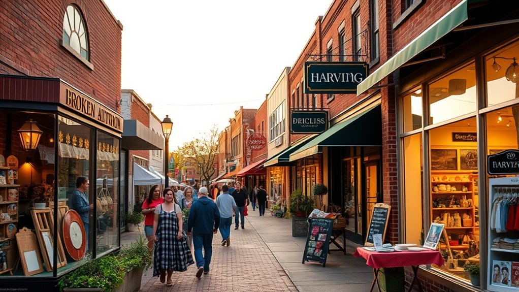 vibrant shopping and dining