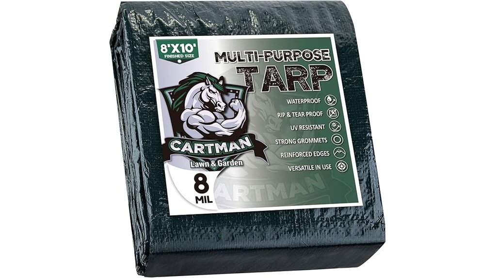 waterproof green tarp 8x10